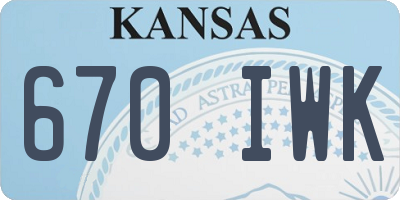 KS license plate 670IWK