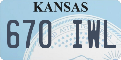 KS license plate 670IWL