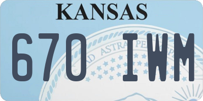 KS license plate 670IWM