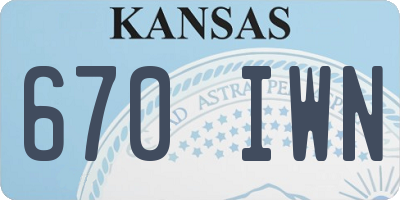 KS license plate 670IWN