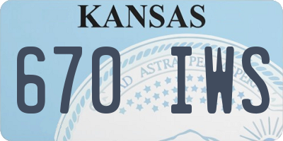 KS license plate 670IWS