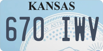 KS license plate 670IWV