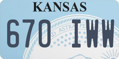 KS license plate 670IWW