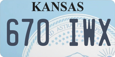 KS license plate 670IWX