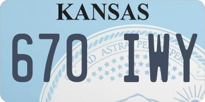KS license plate 670IWY