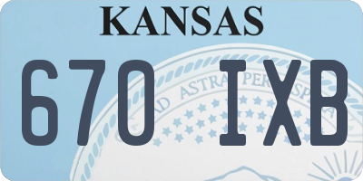 KS license plate 670IXB