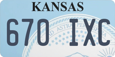 KS license plate 670IXC