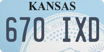 KS license plate 670IXD
