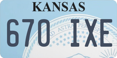 KS license plate 670IXE