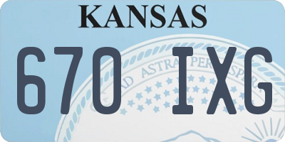KS license plate 670IXG