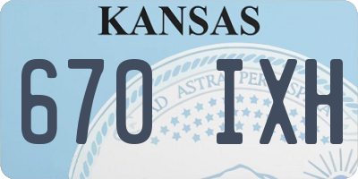 KS license plate 670IXH