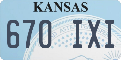KS license plate 670IXI