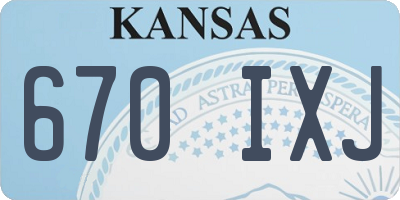 KS license plate 670IXJ
