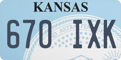 KS license plate 670IXK