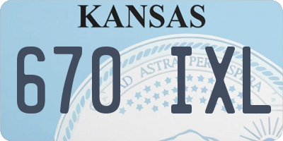 KS license plate 670IXL