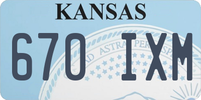 KS license plate 670IXM