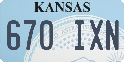 KS license plate 670IXN