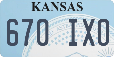KS license plate 670IXO