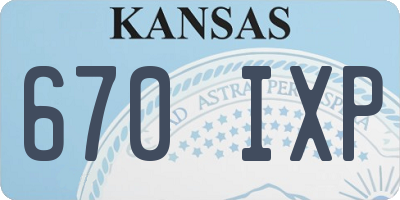 KS license plate 670IXP