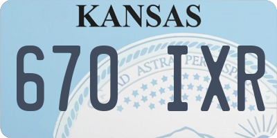 KS license plate 670IXR
