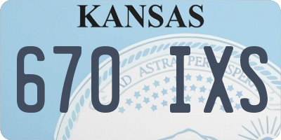 KS license plate 670IXS