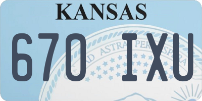 KS license plate 670IXU