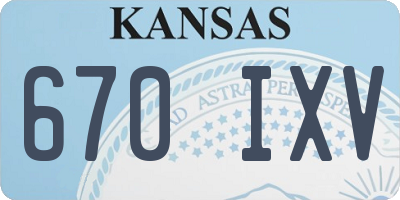 KS license plate 670IXV