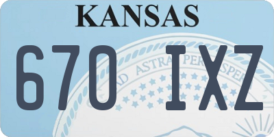 KS license plate 670IXZ