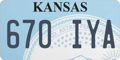 KS license plate 670IYA