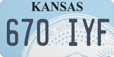 KS license plate 670IYF
