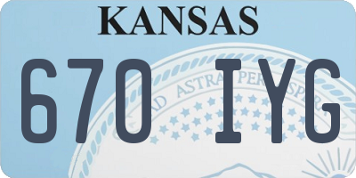 KS license plate 670IYG