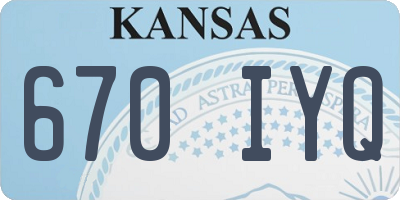 KS license plate 670IYQ