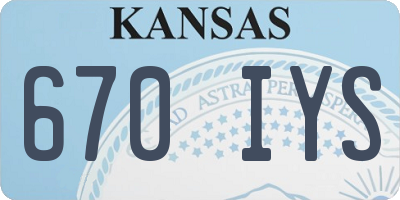 KS license plate 670IYS