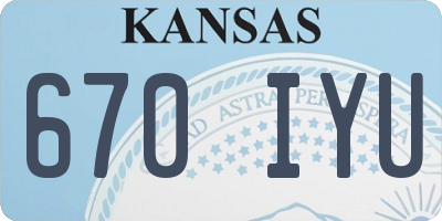 KS license plate 670IYU