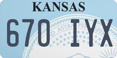 KS license plate 670IYX