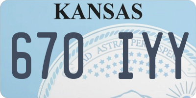 KS license plate 670IYY