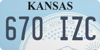 KS license plate 670IZC
