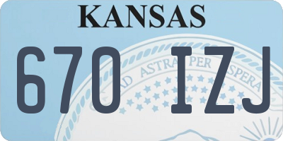 KS license plate 670IZJ