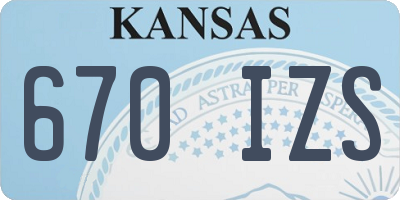 KS license plate 670IZS