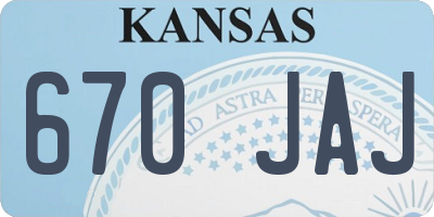 KS license plate 670JAJ