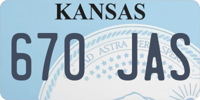 KS license plate 670JAS