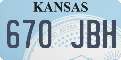 KS license plate 670JBH