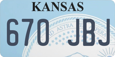 KS license plate 670JBJ