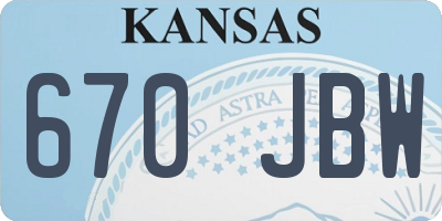 KS license plate 670JBW