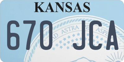 KS license plate 670JCA