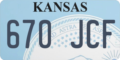 KS license plate 670JCF