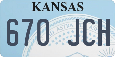 KS license plate 670JCH