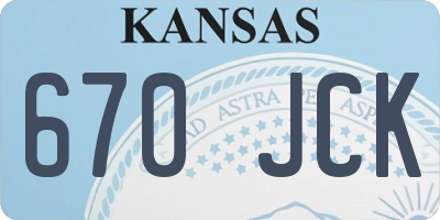 KS license plate 670JCK