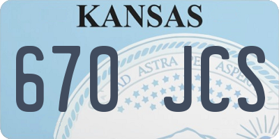 KS license plate 670JCS