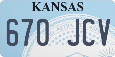 KS license plate 670JCV